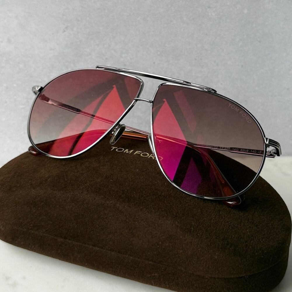 NEW Tom Ford FT0825 Riley Aviator Silver Mirror Sunglasses